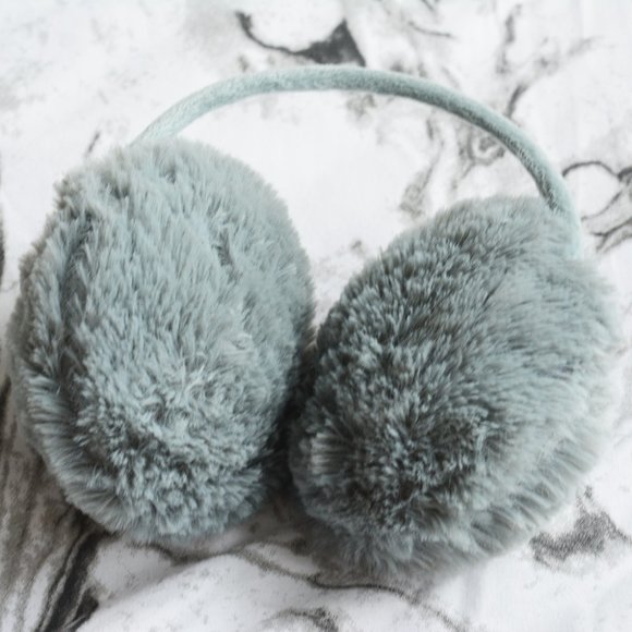 Grey Fuzzy Earmuffs - Picture 2 of 6